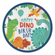 Papperstallrikar Happy Dino Birthday - 8-pack