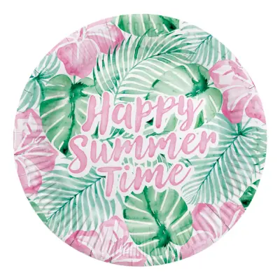 Papperstallrikar Happy Summer Time - 8-pack