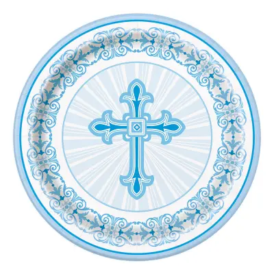 Papperstallrikar Kors Blå - 8-pack