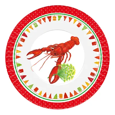 Papperstallrikar Kräftskiva - 8-pack