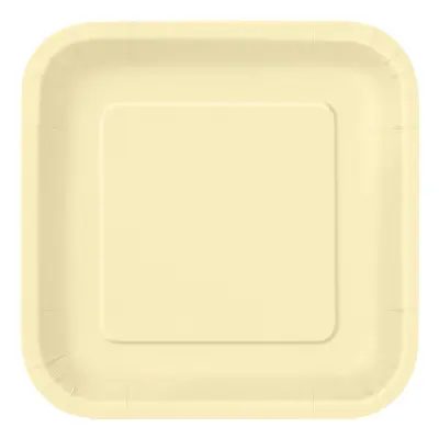 Papperstallrikar Kvadrat Elfenben - 14-pack