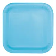 Papperstallrikar Kvadrat Ljusblå - 14-pack