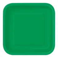Papperstallrikar Kvadrat Mörkgröna - 14-pack