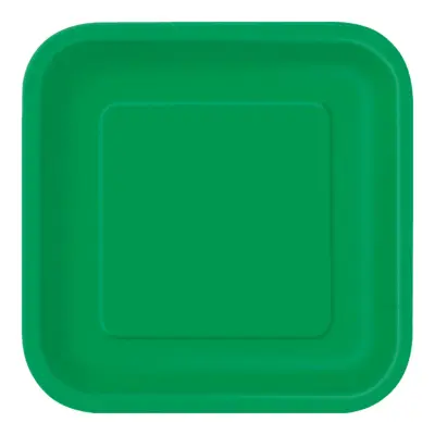 Papperstallrikar Kvadrat Mörkgröna - 14-pack