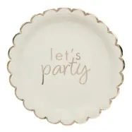 Papperstallrikar Let's Party Cremevit Rosett - 8-pack