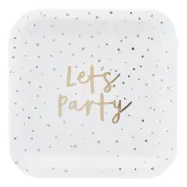 Papperstallrikar Lets Party Guld - 10-pack