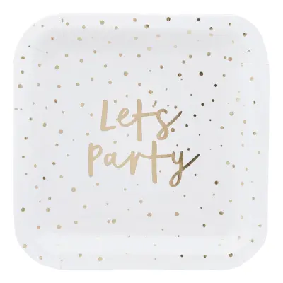 Papperstallrikar Lets Party Guld - 10-pack