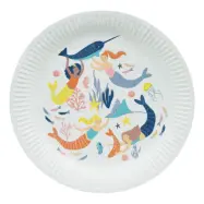 Papperstallrikar Mermaid Waves - 8-pack