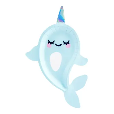 Papperstallrikar Narwhal - 6-pack