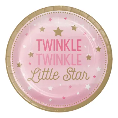 Papperstallrikar One Little Star Girl - 8-pack