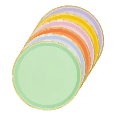 Papperstallrikar Pastell - 6-pack