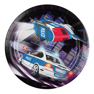 Papperstallrikar Polis - 8-pack