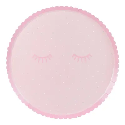 Papperstallrikar Polka Dot Rosa - 8-pack