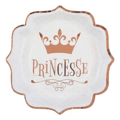 Papperstallrikar Princesse Roséguld - 10-pack