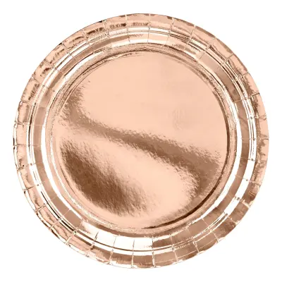 Papperstallrikar Roséguld Metallic - 6-pack