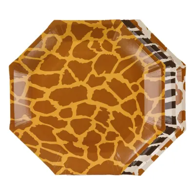 Papperstallrikar Safari Djurmönster - 6-pack
