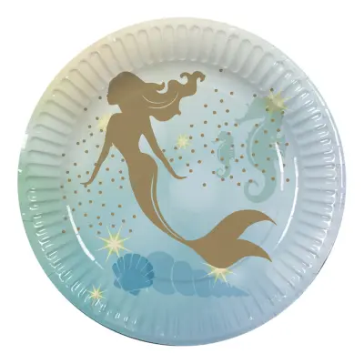 Papperstallrikar Sjöjungfru - 10-pack