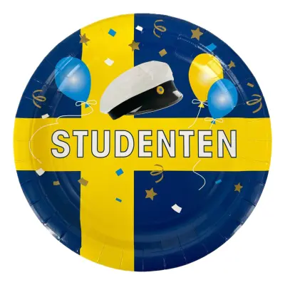 Papperstallrikar Studenten - 6-pack