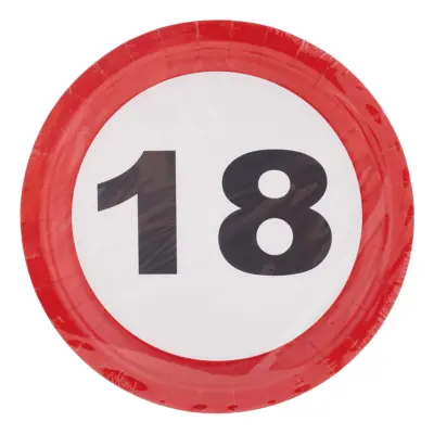 Papperstallrikar Trafikskylt 18 - 8-pack