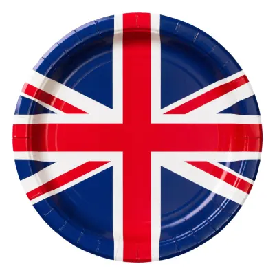 Papperstallrikar Brittiska Flaggan - 8-pack