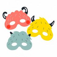 Pappmasker Monster Bash - 6-pack