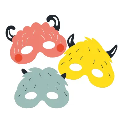 Pappmasker Monster Bash - 6-pack