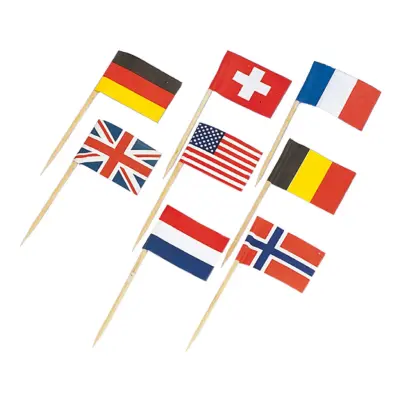 Partypicks Nationsflaggor - 30-pack