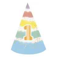 Partyhatt 1-årskalas Regnbåge