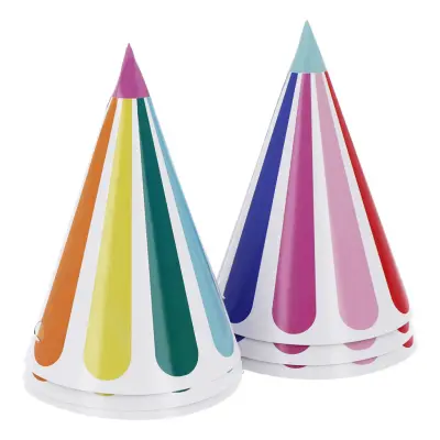 Partyhattar Stripes - 6-pack