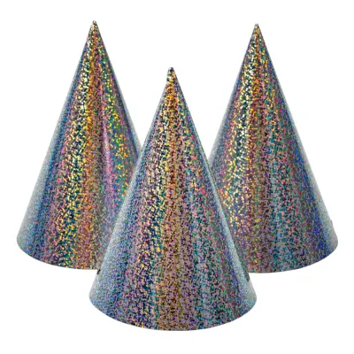 Partyhattar Holografiska Silver - 6-pack