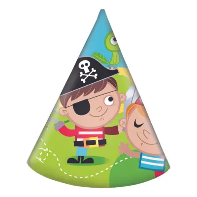 Partyhattar Piratbarn - 6-pack