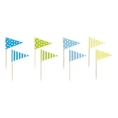 Partypicks Blå/Grön/Gul - 16-pack