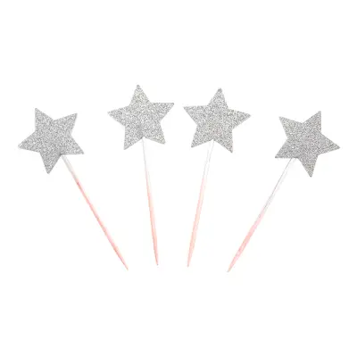 Partypicks Silverstjärna - 20-pack