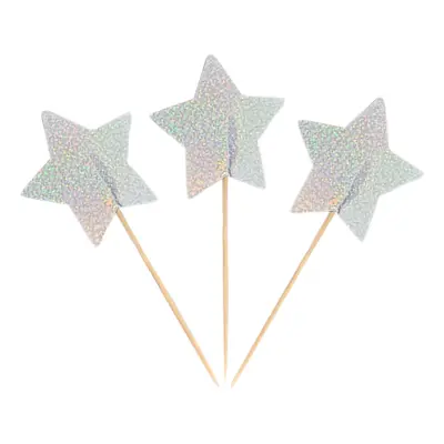 Partypicks Stjärna Guld/Silver - 12-pack