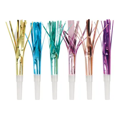 Partytutor Metallic Flerfärgade med Fransar - 8-pack