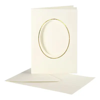 Passepartoutkort med Kuvert - Oval Guld