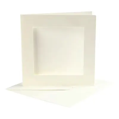 Passepartoutkort med Kuvert Råvit - 10-pack