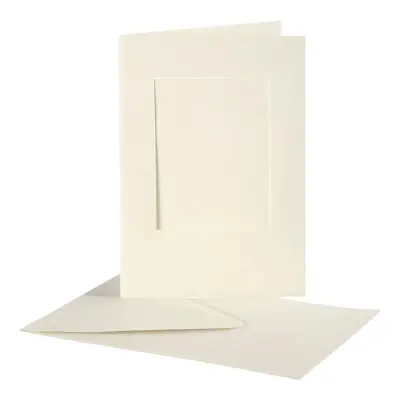 Passepartoutkort med Kuvert - Rektangulär Vit