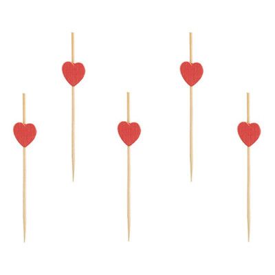 Partypicks Röda Hjärtan - 40-pack