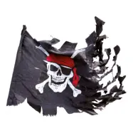 Piratflagga Jolly Roger Sliten