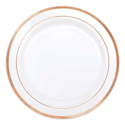 Plastassietter Premium Roséguldkant - 20-pack