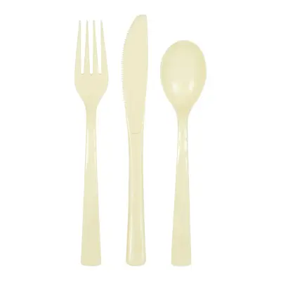 Plastbestick Elfenbensvit - 18-pack