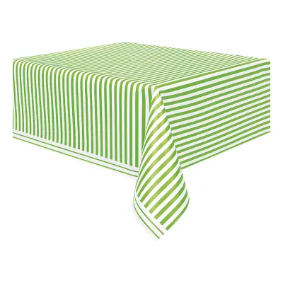 Plastduk Limegrön/Vit Randig