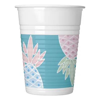 Plastmuggar Ananas - 8-pack