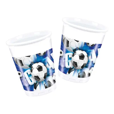 Plastmuggar Fotboll Blå - 10-pack