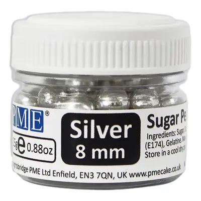 PME Sockerpärlor Silver - 8 mm