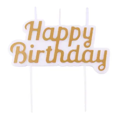 PME Tårtljus Happy Birthday Guld
