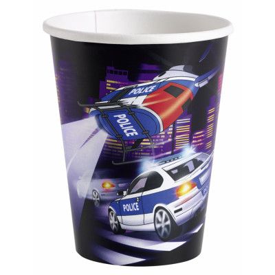 Amscan Polis, Mugg, 250 ml, 8 st