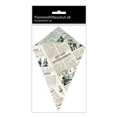 Pommesstrut i Papper - 8-pack