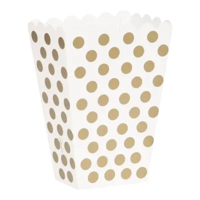 Popcornbägare Guld Prickig - 8-pack